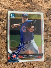 Jose Albertos Signed 2018 Bowman Prospects Chrome Auto Chicago Cubs BCP229