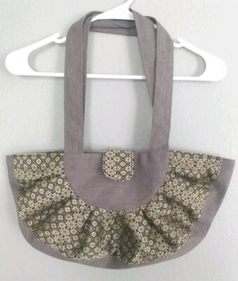 Tho Cam K Long K'Ho Pleated Taupe Floral Women's Art Purse Handbag Lam Dong 