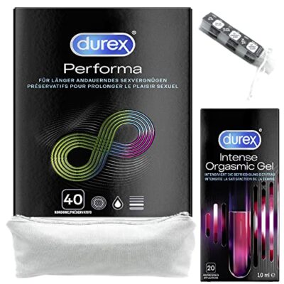 Durex aufregendes Erotik-Set mit Performa Kondomen 40 Stück Intense Orgasmic Gel