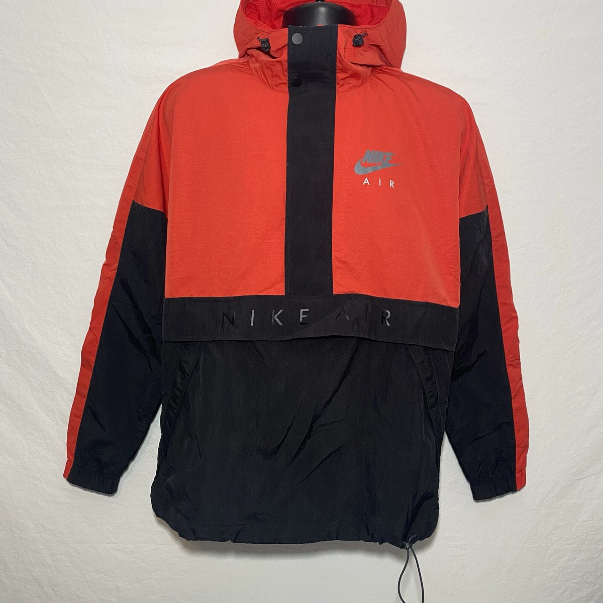 Pulido Proceso de fabricación de carreteras Polo NIKE Retro AIR SPORTSWEAR ANORAK JACKET Men's University Red Black (Small)  | eBay