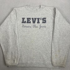 VTG Women  s Levi  s Blue Jeans Sweatshirt Gray Sz S 80s Plaid