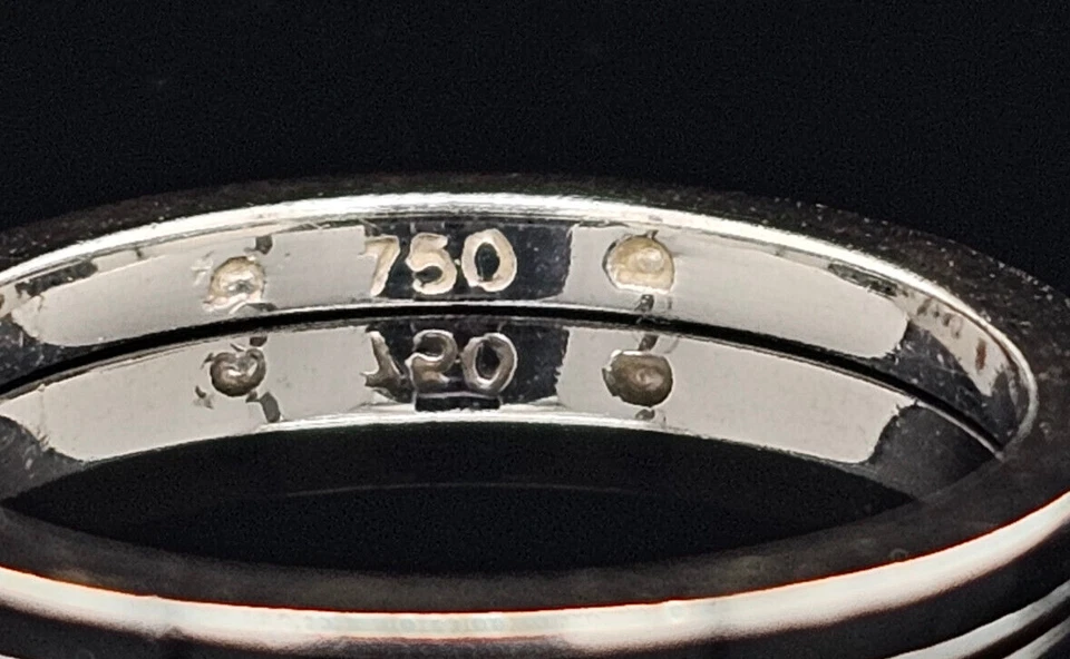 ANILLO BANDA ETERNIDAD APILABLE ESMALTE NEGRO HIDALGO ORO BLANCO 18K talla 6,5 Foto 2 de 3