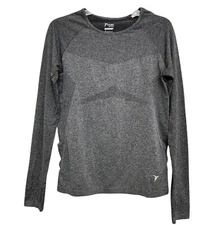 Womens Old Navy Active Breathe Go-Dry Long Sleeve Base Top Large Gray Charcoal