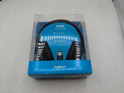 Logitech H540 USB Computer Headset Headband HD Sound Noise Canceling Mic Black