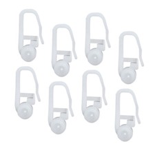 100Pcs Bed Curtain Hooks Plastic Curtain Rollers Sliding Curtain Hooks Universal