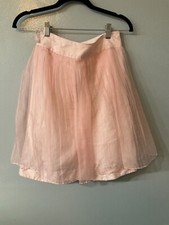 Mademoiselle Charlotte Girl s Pink Satin Organza Skirt Size12 NWT. 170.00