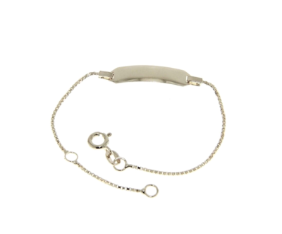 Bracelet Bébé En Or Blanc 18 Carats - Longueur 14,5 Cm - Neuf Sans Emballage