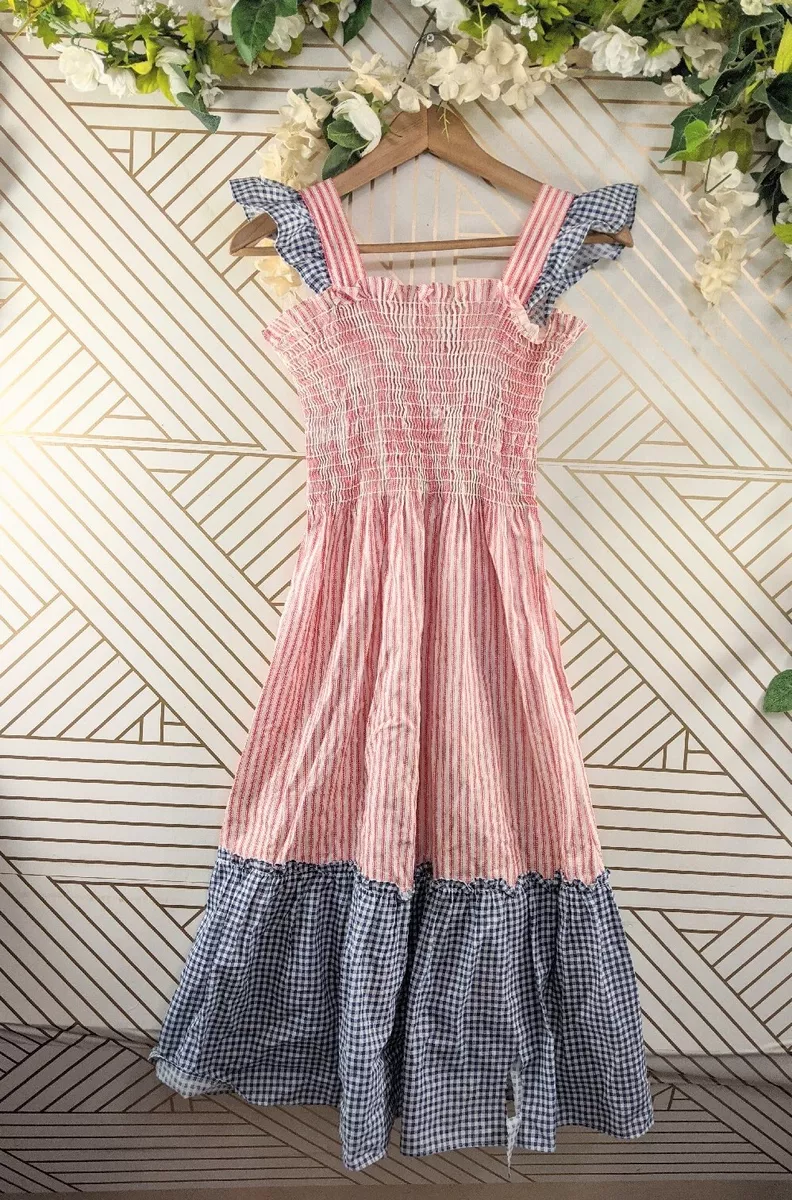 REFORMATION Women s Vtg Rework Dress Striped Ruffle SIZE 2 NEW