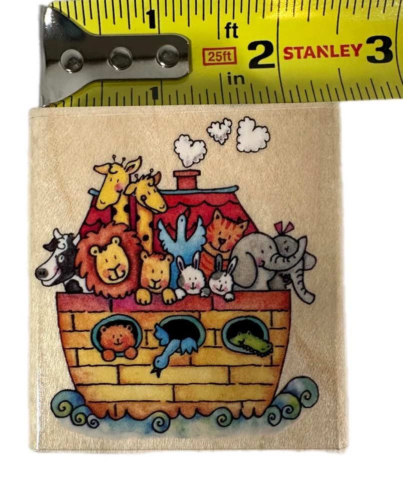 Rubber Stampede Rubber Stamps Lot Of 7 Noah’s Ark, Bee, Prayer, Flowers Etc - Image 4 of 4