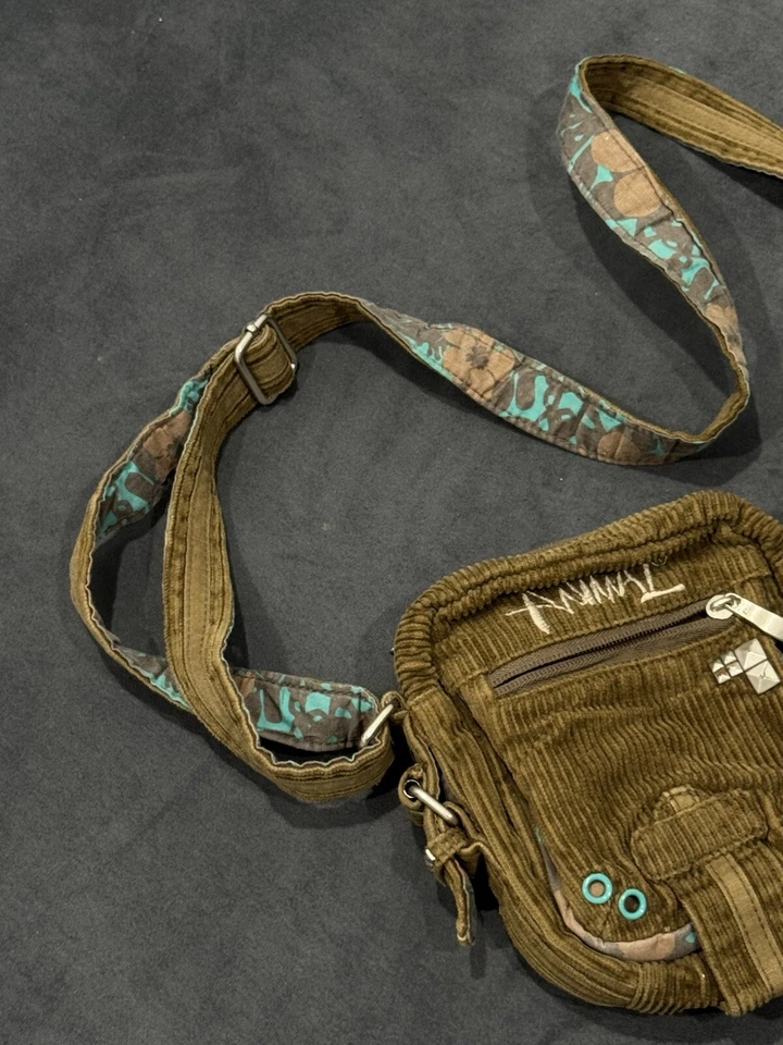 Lindo bolso de hombro vintage de carga multibolsillo pana vanguardia animal Y2K Foto 2 de 4