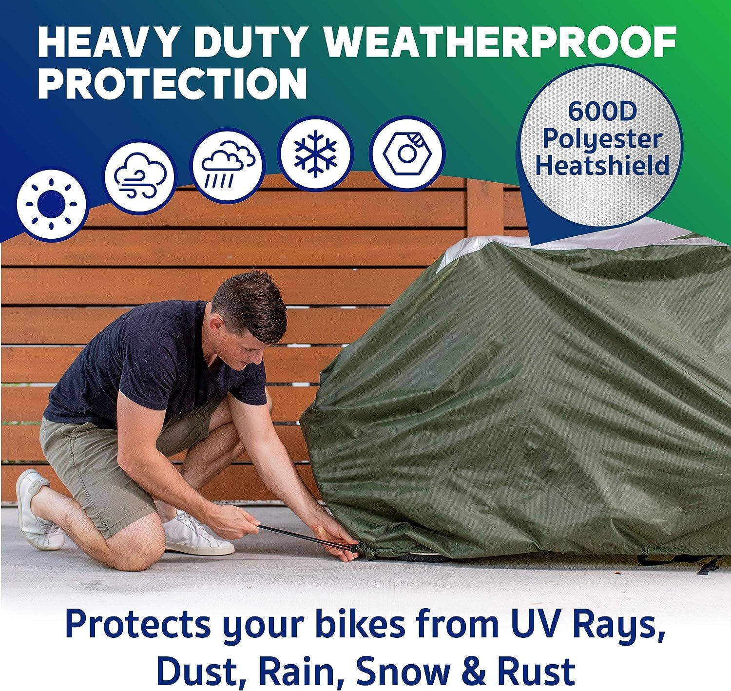 YardStash Bicycle Cover XL: Extra Large Size for Beach Cruiser Cover, Green-