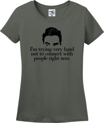 I'm Trying Very Hard Not to Connect with People Missy Fit Ladies T-Shirt (S-3X)