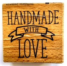 STUDIO G  "Handmade with Love"  Personalize Rubber Stamp Gift Tag Card Crafts