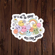 Mental health awareness sticker vinyl decal anxiety positivity it's ok to feel