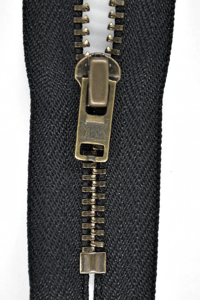 YKK Reißverschluss 580 schwarz 10 - 20cm für Hosen 4mm Metallzähne brüniert