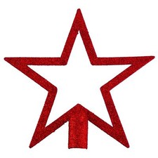Christmas Decoration Red 20cm Glitter Tree Top Star