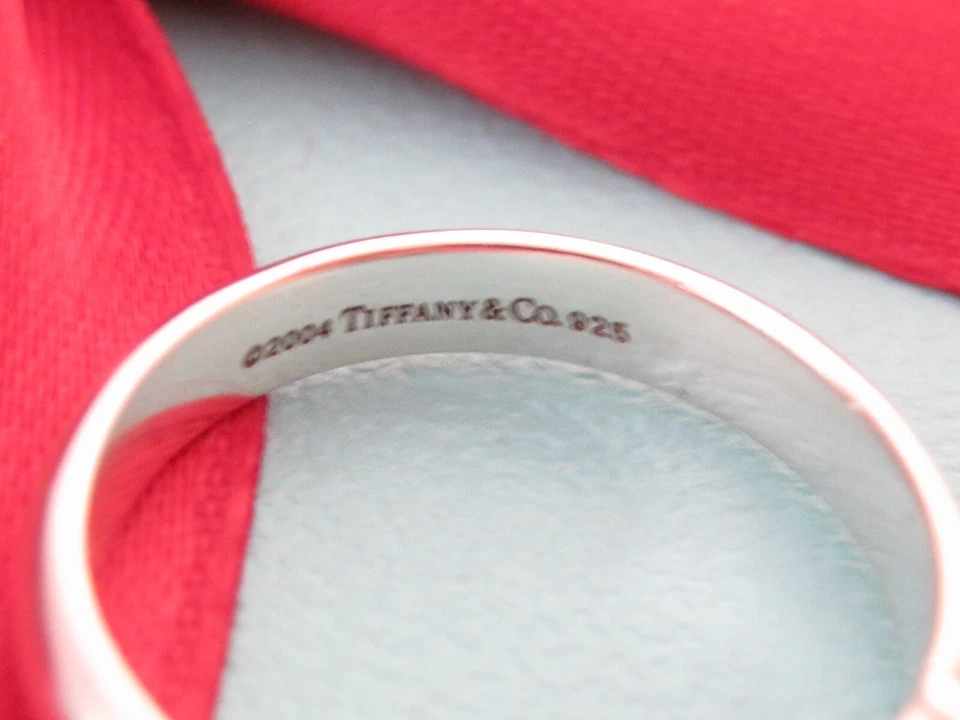 Anillo Tiffany & Co Plata Esterlina Cuadrado Rosa Turmalina Pila Talla 5 Foto 3 de 4