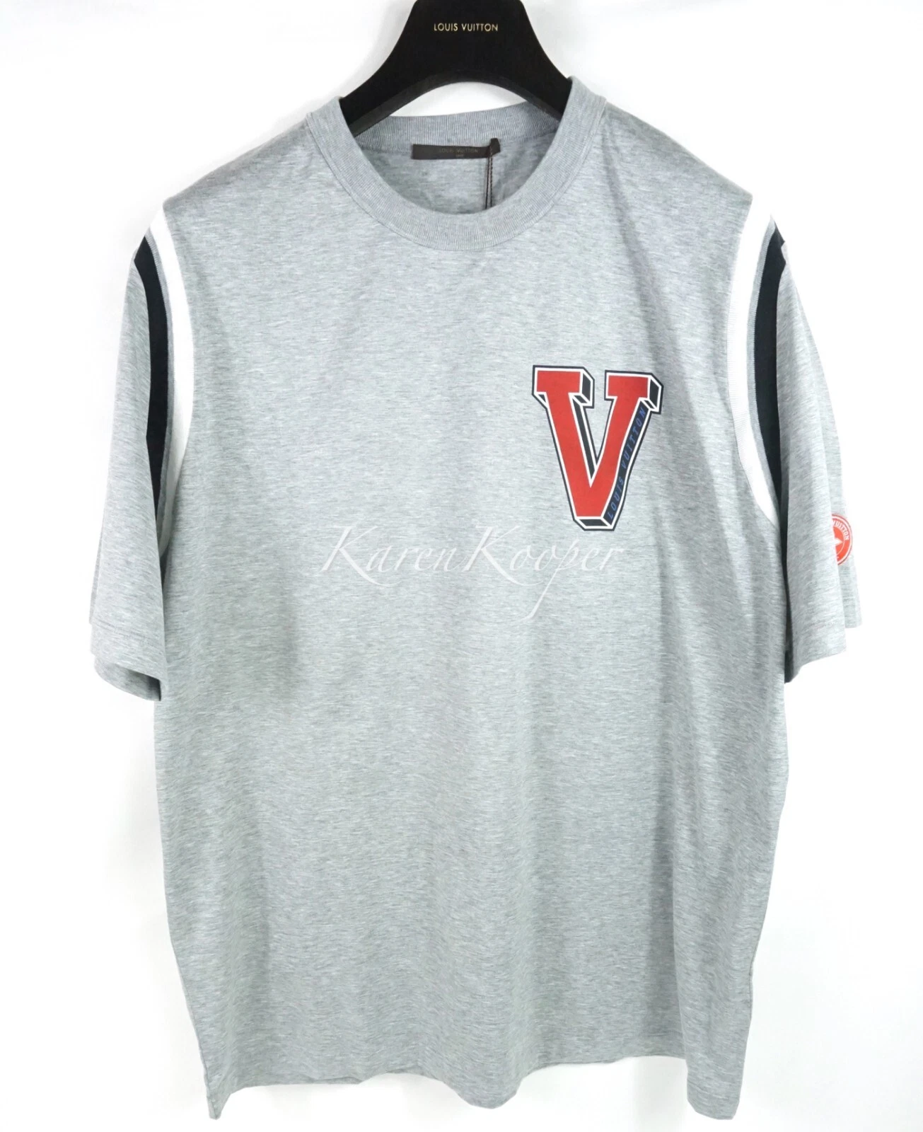 LOUIS VUITTON（LV） T SHIRT AUTENTICA LOUIS VUITTON UOMO LIMITATA GRIGIO HEATHER VARSITY XXXL RARA