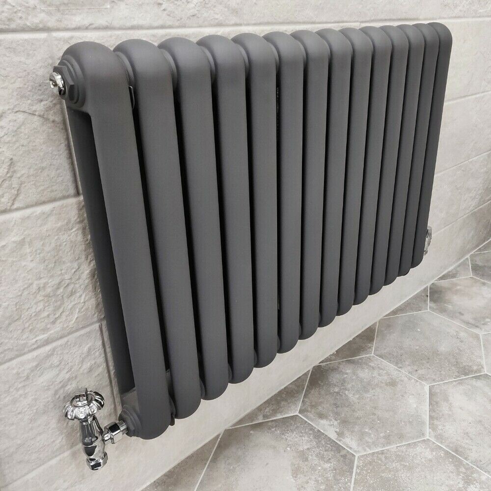 Small Grey Wall Mounted Cloakroom Hallway Oval Edworth Radiator