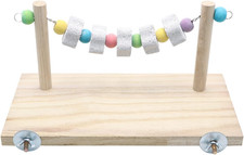 Wooden Stand Platform with Grinding Toys Bird Perch Stand for Parakeets Cockatie