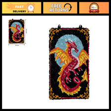 Large Dragon DIY Latch Hook Rug Kit for Kids  Adults - Preprinted Crochet Home