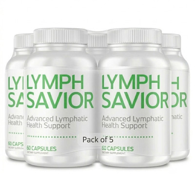Lymph Savior Advanced Lymphatic Health Support Supplement - 180 Caps Pack  of 5