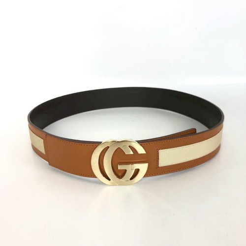 Gucci Belt Authentic Interlocking G Color Brown/Beige Women's From Japan