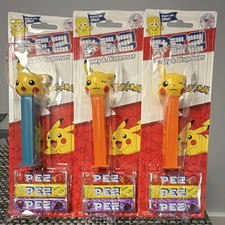 Pikachu  Pokemon PEZ Candy  Dispenser Lot of 3 expire 2030!