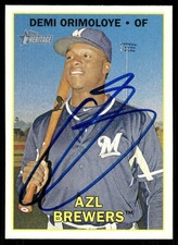 2016 Topps Heritage DEMI ORIMOLOYE Signed Card autograph AUTO BREWERS