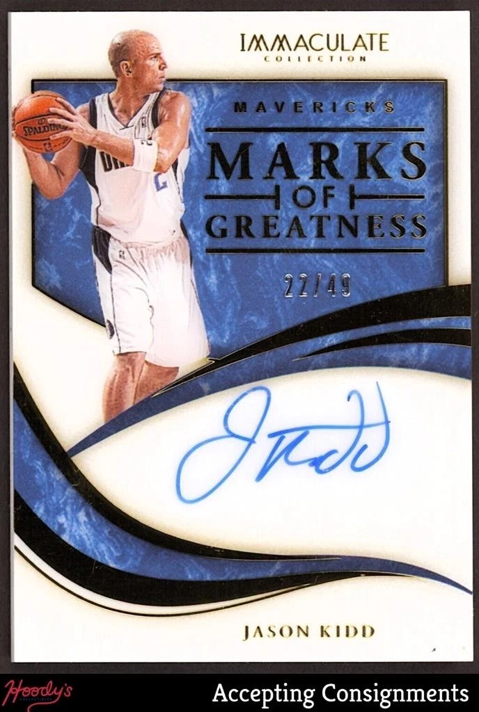 Panini Jason Kidd Basketball Autographed Sports Trading Cards