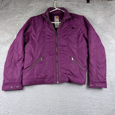 Carhartt Jacket  Womens Large Purple Lightweight Full Zip WJ021 BGP Bomber 2011