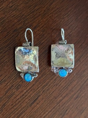 Didae Sterling Silver Earrings with Fire Opal