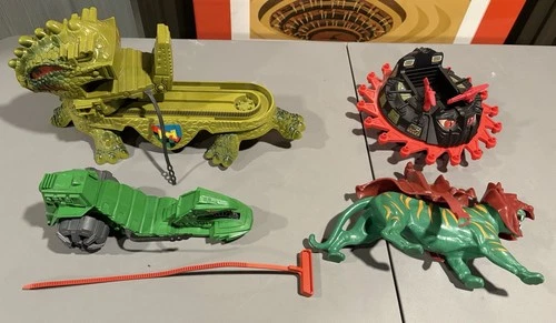 Vintage MOTU He-Man vehicle lot Dragon Walker Roton Road ripper battle cat 80’s