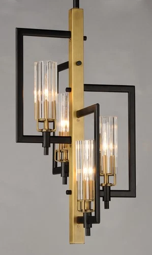 Maxim 16114CL Flambeau 4 Light 13"W Chandelier - Black - Picture 8 of 9