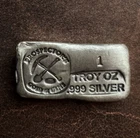 Prospector’s Gold and Gems 1 oz Silver Bar .999 Hand Poured