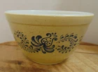 Vtg Pyrex Homestead 1.5 Pints #401 Blue Brown Tan Speckled Mixing Bowl