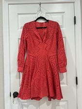 Brand New With Tags (NWT) BCBGMAXAZRIA Cotton Eyelet Lace Fit & Flare Dress Sz M