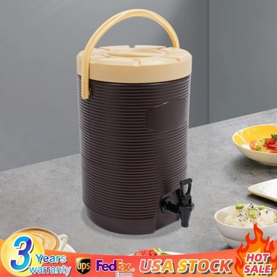Stainless Steel Insulated Beverage Dispenser Cold and Hot Drink Dispenser Brown