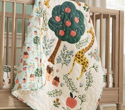 Pottery Barn Rifle Paper Co. Storybook Baby Quilt 36x50 - No Monogram