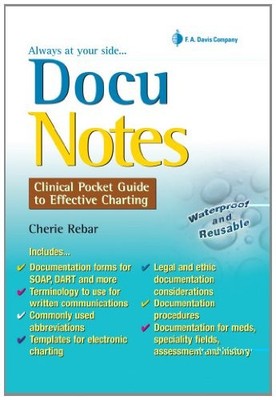 DOCUNOTES: CLINICAL POCKET GUIDE TO EFFECTIVE CHARTING By Rebar Rn Msn Mba VG