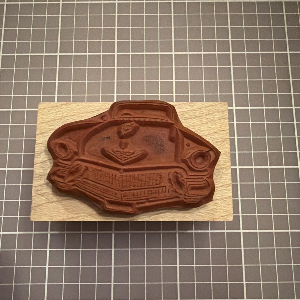 Штамп Francisco винтажный автомобиль с откидным верхом резиновый штамп классический вид спереди - Изображение 3 из 4