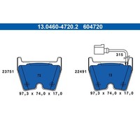 ATE 13.0460-4720.2 Bremsbelagsatz FüR Audi TT A3 8VA 8VF 8VS 8VM FV3 FVP FV9