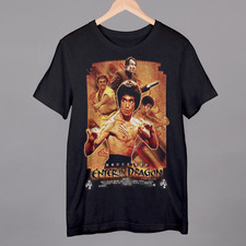 Bruce Lee Enter The Dragon Tshirt Black Cotton Fast Dispatch