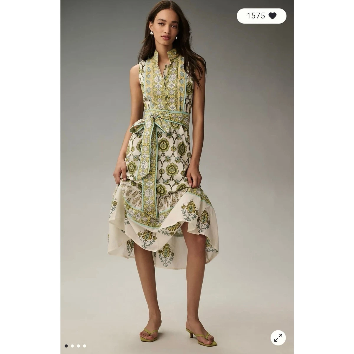 anthropologie knee-length dresses By Anthropologie Sleeveless Foldover Knee-Length Dress