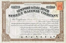 USA NEWPORT & FALL RIVER STREET RAILWAY COMPANY stock certificate LOW # 7