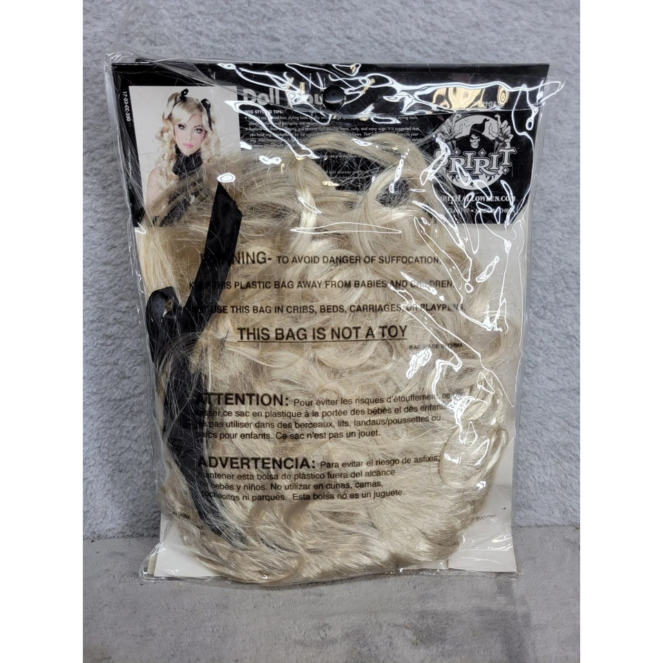 Spirit Halloween Casa de Muñecas Peluca Rubia Coletas Arcos Negros Disfraz Juegos con disfraces Foto 3 de 3