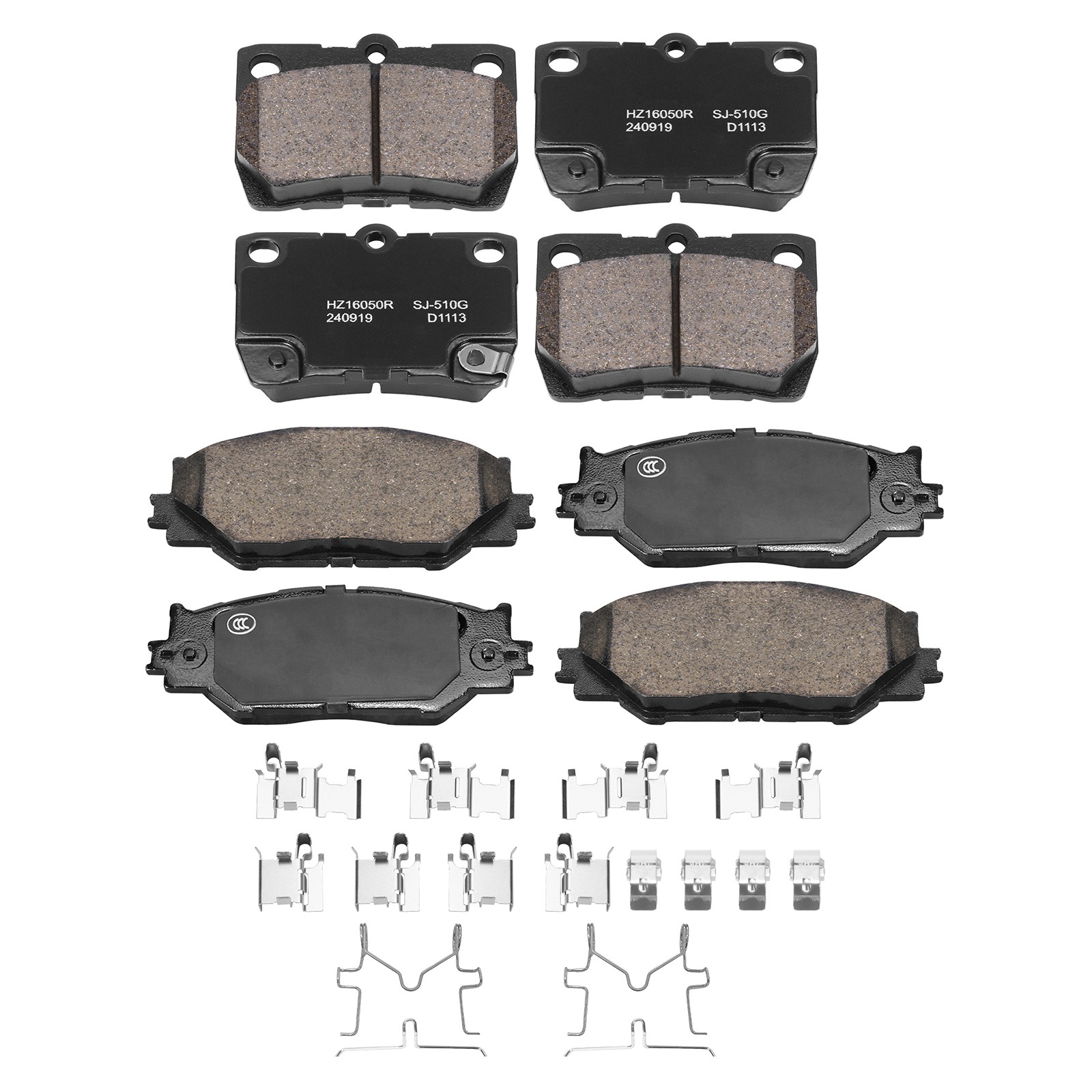 Front Rear Ceramic Brake Pads w/Hardware for 2006 - 2011 2012 2013 Lexus IS250 ~