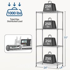 M MZG 4-Tier Wire Shelving Utility Shelving Unit Steel Organizer Wire Rack Steel