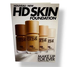 Makeup For Ever HD Skin Foundation 4 Samples Card 1N14, 2N26, 3N42, 4N62 .63mLX4