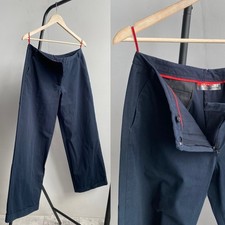 Vintage PRADA Women  s Relaxed Navy Trousers Size 46 fits L/XL 